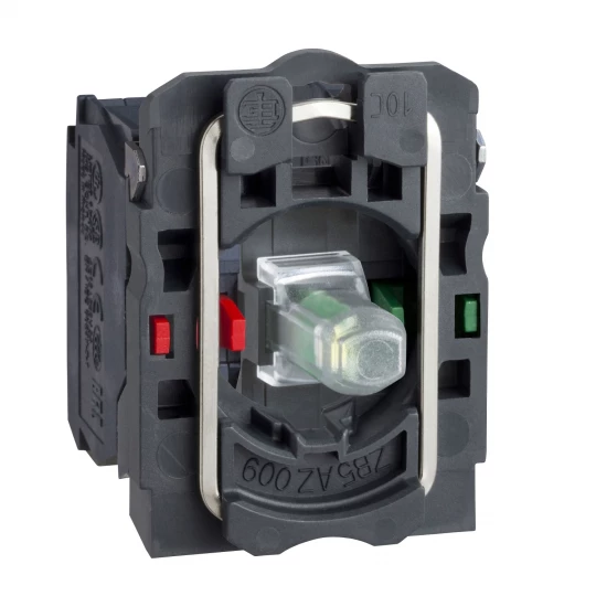 Zestaw św. czerw. z korpusem/kołnierzem mocującym zinteg. LED 24V 1NO+1NC ZB5AW0B45
