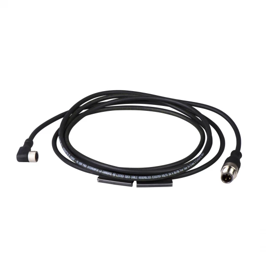 Kabel łączący XZ, męski M12, 3-pin. prosty, żeński M-8, 3-pin. kątowy, PUR 1m XZCR1510040H1