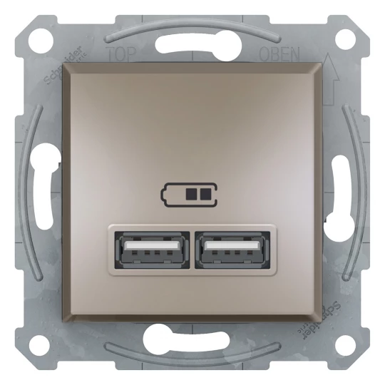 Asfora Gniazdo ładowarki USB 2.1A bez ramki, brąz EPH2700269