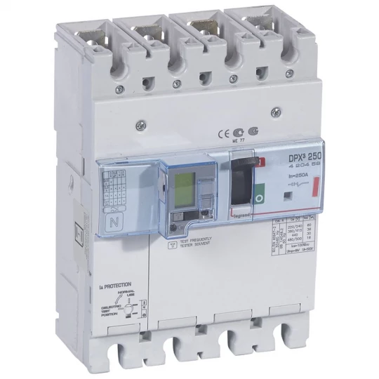 Wyłącznik mocy z modułem różnicowoprądowym 250A 4P 36kA DPX3 250 EL+P+BL.R 420459