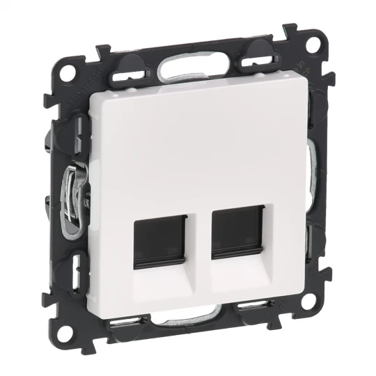 VALENA LIFE Gniazdo komputerowe podwójne RJ45 kat.5e UTP białe 753141