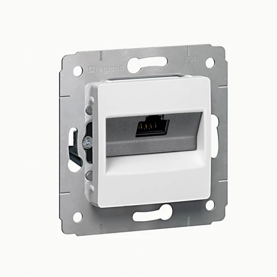 CARIVA Gniazdo komputerowe pojedyncze RJ45 kat.6 UTP białe 773641