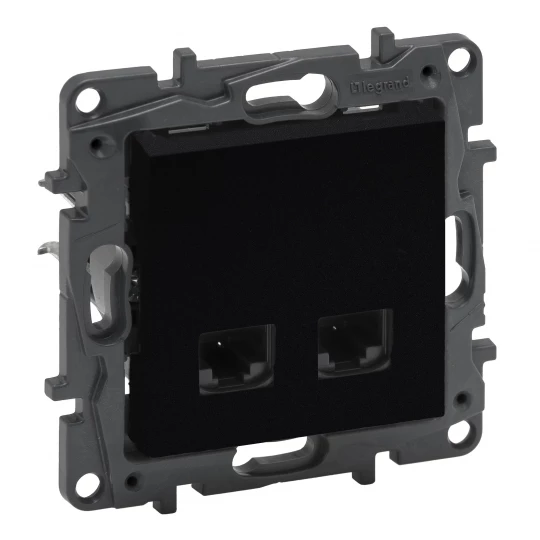 Niloe Step Gniazdo podwójne 2xRJ45 kat. 5e UTP czarny 863560