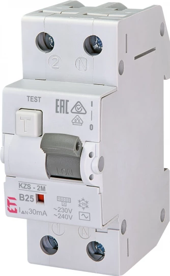 Wyłącznik różnicowo-nadprądowy 2P 25A B 0,03A typ AC KZS-2M 002173106