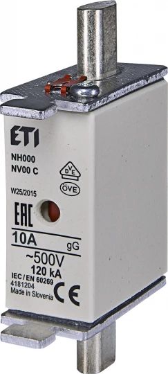Wkładka bezpiecznikowa KOMBI NH00C 10A gG/gL 500V WT-00C 004181204
