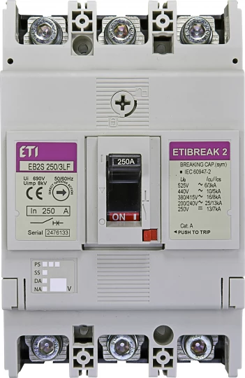 Wyłącznik mocy 3P 250A 16kA /bez regulacji/ EB2S 250/3LF 004671813