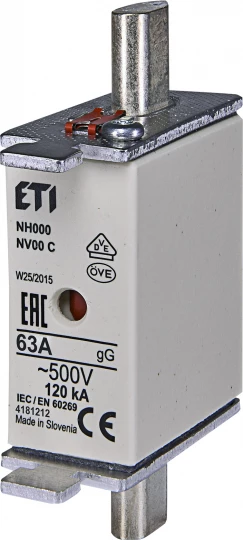 Wkładka bezpiecznikowa KOMBI NH00C 63A gG/gL 500V WT-00C 004181212