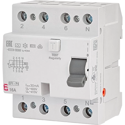 Wyłącznik różnicowoprądowy 4P 40A 0,03 typ AC EFI6-P4 AC 40/0.03 002061652
