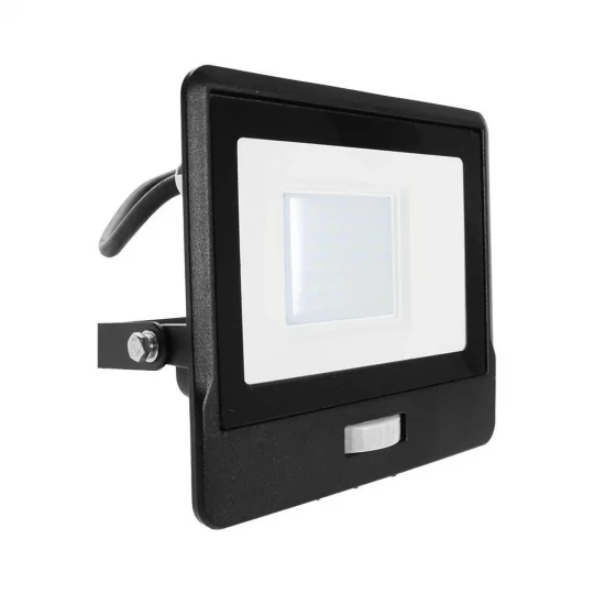 Projektor LED z czujnikiem ruchu 30W 2340lm 4000K Dioda SAMSUNG IP65 Kabel 1m Czarny 5 Lat Gwarancji 20287