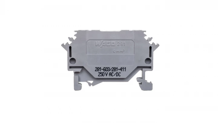 Złączka szynowa 2-przewodowa 4mm2 z diodą 1N4007 szara 281-603/281-411 /100szt./