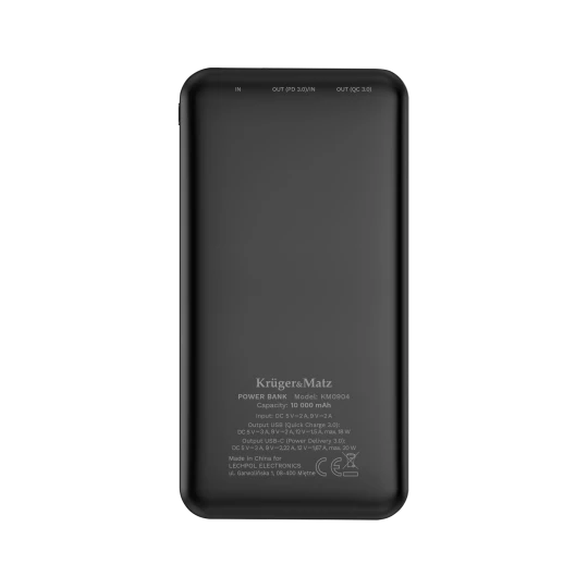 POWER BANK Kruger&Matz 10000 mAh Li-pol z funkcją QC oraz PD