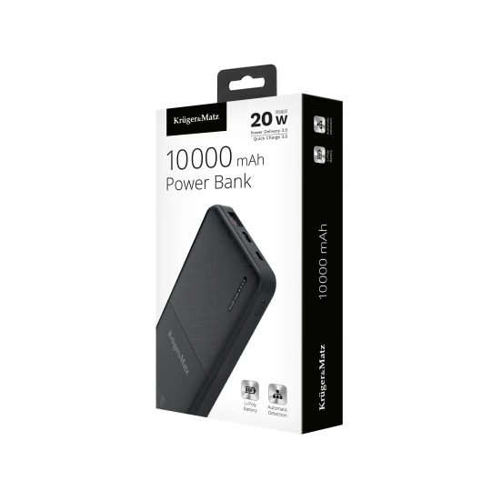 POWER BANK Kruger&Matz 10000 mAh Li-pol z funkcją QC oraz PD
