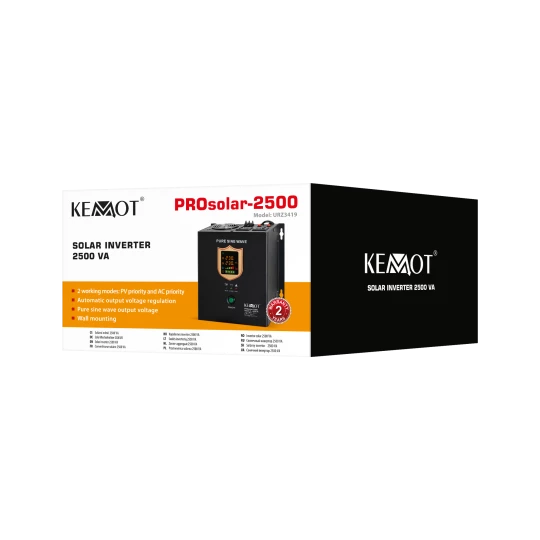 Przetwornica solarna naścienna ( inwerter ) KEMOT PROsolar-2500 ( 24V 230V 25000VA/1800W )