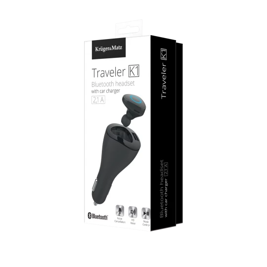 Słuchawka Bluetooth z ładowarką samochodową Kruger&Matz Traveler K1