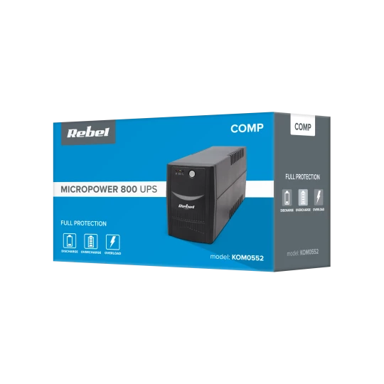 Zasilacz awaryjny UPS REBEL model Micropower 800 ( offline, 800VA / 480W , 230 V , 50Hz )