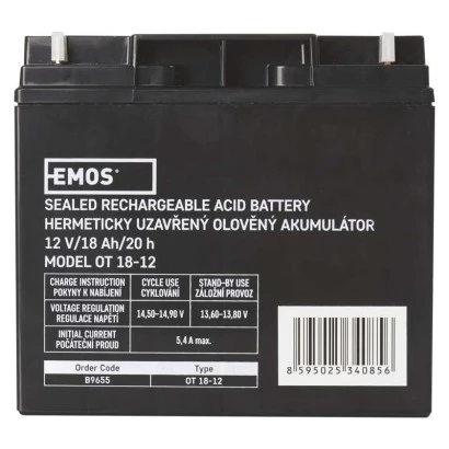 Akumulator ołowiowy AGM 12V 18Ah 12x12 B9655