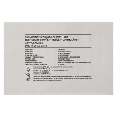 Akumulator ołowiowy AGM 12V 7,2Ah F6,3 B9674