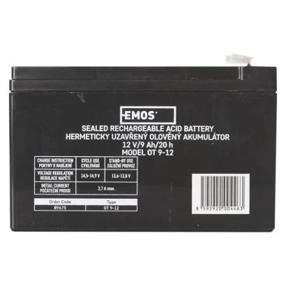Akumulator ołowiowe AGM 12V 9Ah F6,3 B9675