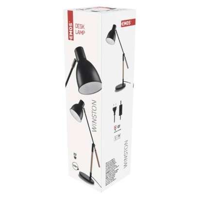 Lampa biurkowa E27 WINSTON 60 cm czarna Z7605