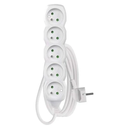 Przedłużacz z uziemieniem 5-gniazd /3m/ 3x1 mm2 biały P0513