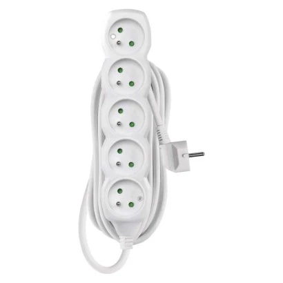 Przedłużacz z uziemieniem 5-gniazd /7m/ 3x1 mm2 biały P0517