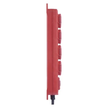 Przedłużacz z wyłącz. 4 gn 10m 15mm IP44 guma czerwony P14101
