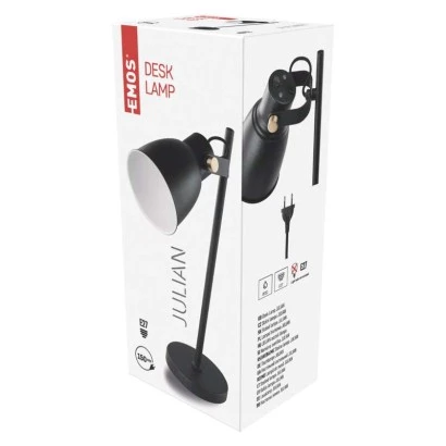 Lampa biurkowa E27 JULIAN 46 cm czarna
