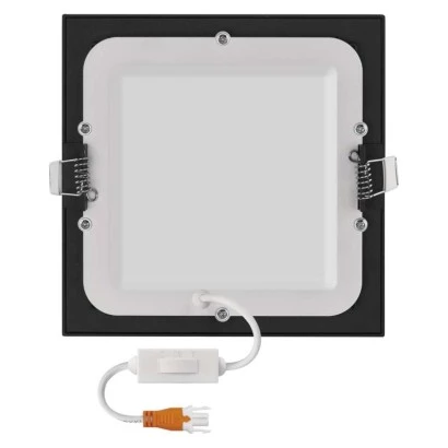 Panel LED wpuszczany NEXXO, kwadrat, czarny, 12W, CCT