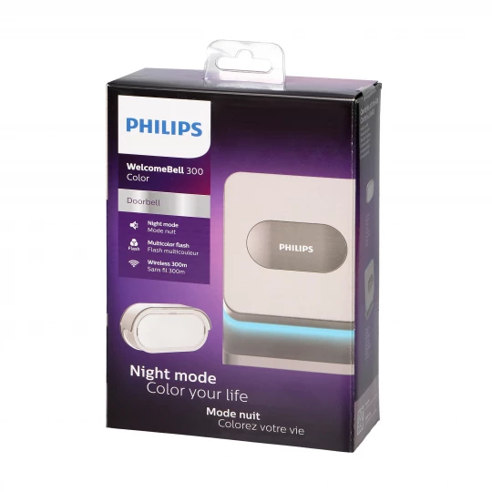 Philips WelcomeBell Color, Dzwonek bezprzewodowy, bateryjny, 8 dźwięków, 300m,531113