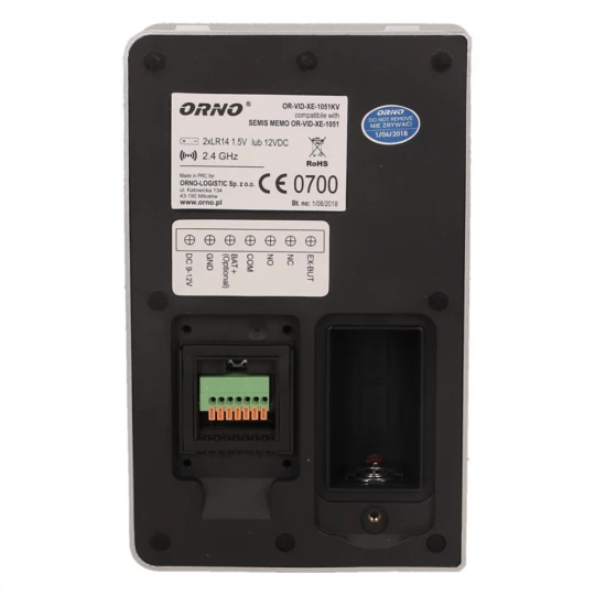 Zestaw wideodomofonowy, bezprzewodowy, zasięg 150m, kolor, LCD 2,4