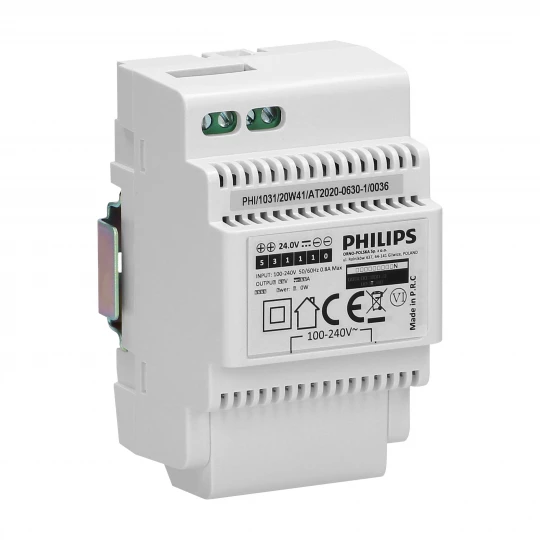 Philips WelcomeEye Power transformator modułowy do systemów wideo domofonowych 230V AC/24V DC, łatwy i szybki montaż naty,531110