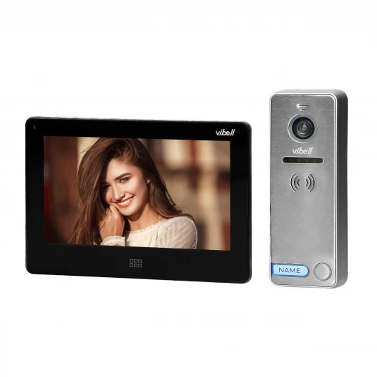 Zestaw wideodomofonowy, bezsłuchawkowy kolor, LCD 7, dotykowy, menu OSD, pamięć, gniazdo na kartę SD, DVR, OR-VID-EX-1060/B