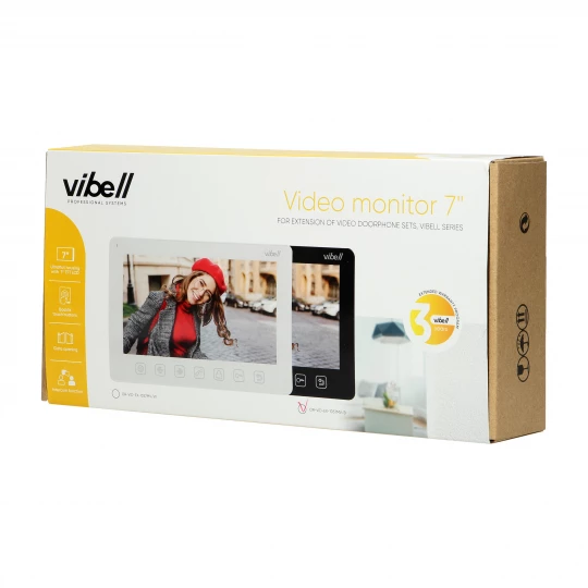 ,Wideo monitor bezsłuchawkowy, kolorowy, LCD 7” do zastosowania w systemach VIBELL, czarny,OR-VID-EX-1057MV/B