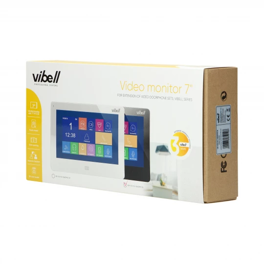 Wideo monitor bezsłuchawkowy, kolorowy, LCD 7”, do zastosowania w systemach VIBELL, dotykowy ekran, moduł pa,OR-VID-EX-1060PMV/B