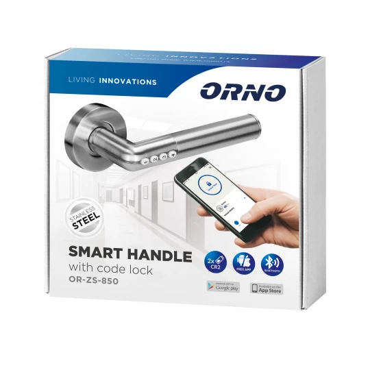 Klamka z zamkiem szyfrowym IP20 , Otwieranie na PIN i Bluetooth OR-ZS-850