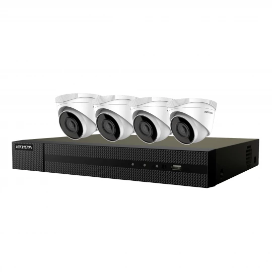 HIKVISION IPKIT-T4-4CH zestaw monitoringu z 4 kopułkowymi kamerami IP HIKVISION IP-CAM-T240H  oraz 8-kanałowym rejestratorem HIKVISION NVR-4CH, rozdzi