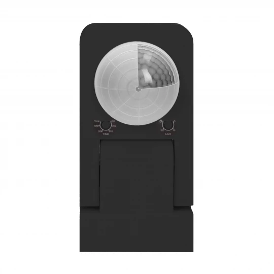 Czujnik ruchu 360st. IP65, 2000W, zasięg max. 20m, czarny