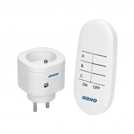 Bezprzewodowe gniazdo mini sterowane pilotem 1+1 OR-GB-440