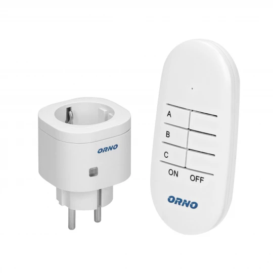 Bezprzewodowe gniazdo mini sterowane pilotem 1+1, wersja schuko,OR-GB-440(GS）
