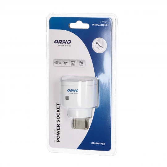 Gniazdo sieciowe sterowane bezprzewodowo,z odbiornikiem radiowym, ORNO Smart Home,OR-SH-1732