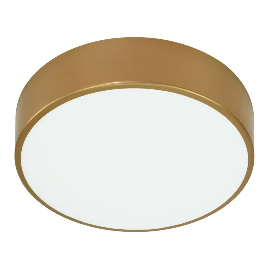 OVO plafon 2xE27, 2x24W, złota stal, klosz plastikowy matowy, IP54, Ø 300