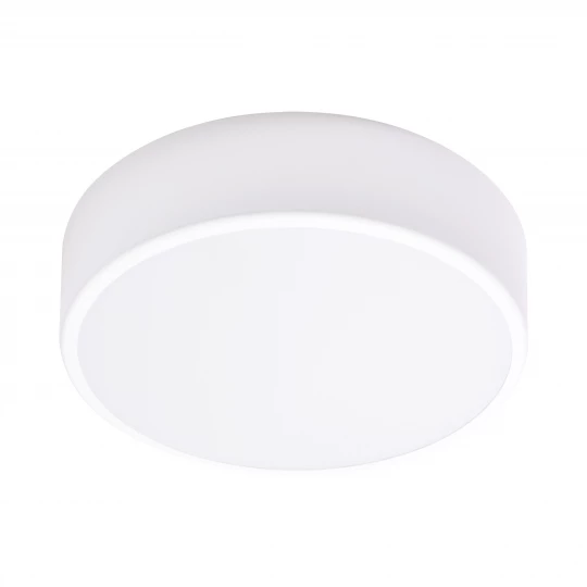 OVO plafon 2xE27 z mikrofalowym czujnikiem ruchu, 2x24W, biała stal, klosz szklany matowy, IP20, Ø 300