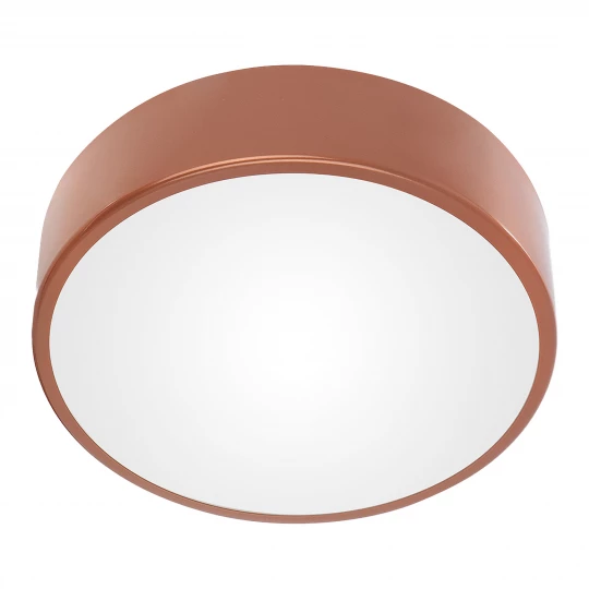 OVO plafon 2xE27 z mikrofalowym czujnikiem ruchu, 2x24W, miedziana stal, klosz szklany matowy, IP20, Ø 300