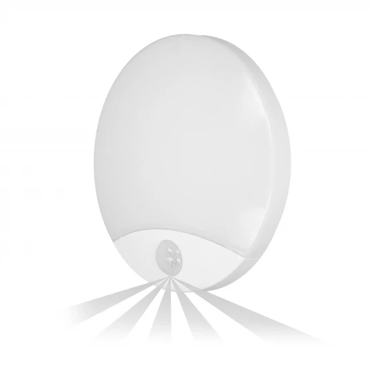 VIRAZON LED 15W, plafon z czujnikiem ruchu, 1050lm, IP44, 4000K, poliwęglan mleczny, biały