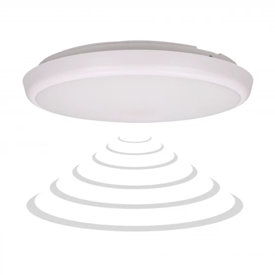CERS LED plafon z mikrofalowym czujnikiem ruchu,  LED 22W, 2000lm, IP65, 4000K, poliwęglan mleczny biały, funkcja przyciemnienia