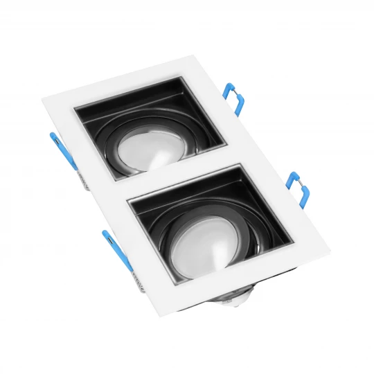 YOP 2 ramka dekoracyjna oprawy punktowej, MR16/GU10 max 2x50W, regulowana biała+czarna OR-OD-6167/W-B