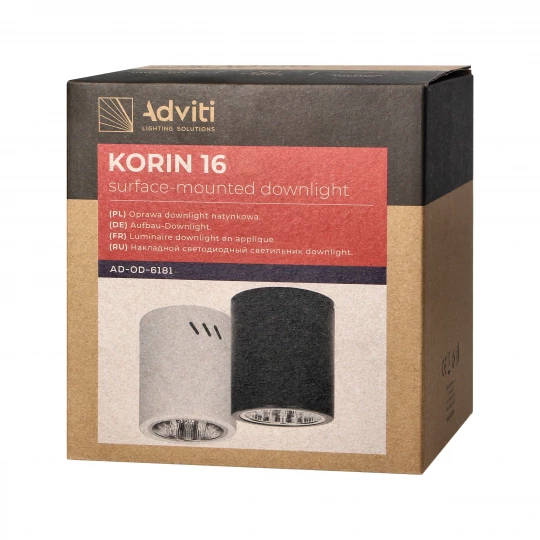 KORIN 16, oprawa typu downlight, 60W, E27, stal, biała,AD-OD-6181WE27