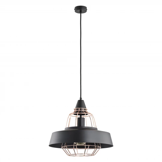 ROCCO 1P, lampa wisząca, E27 max. 60W, czarna, miedziana