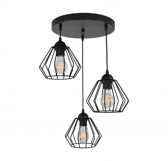 WAYA lampa wisząca, moc max. 3x60W, E27, czarna