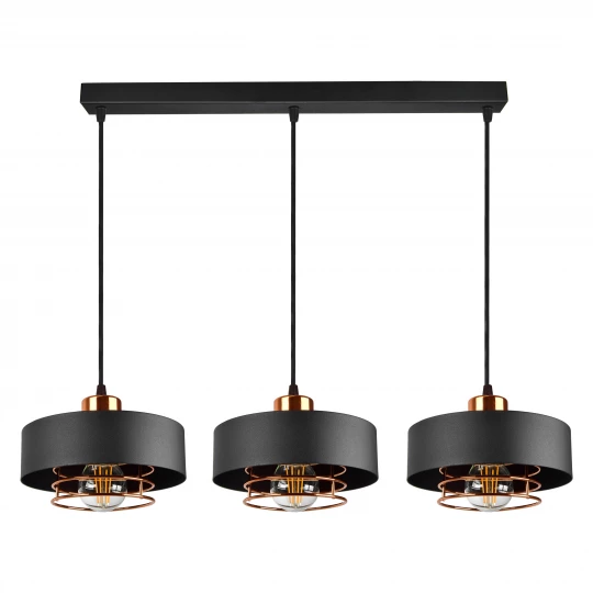 CHIRO lampa wisząca, moc max. 3x60W, E27, czarna
